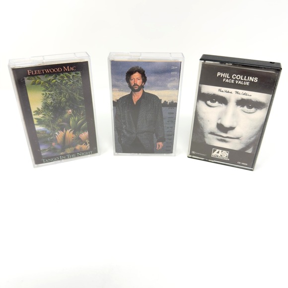 Other - Fleetwood Mac Eric Clapton Phil Collins Cassette Tape Lot 3 Albums Rock Music
